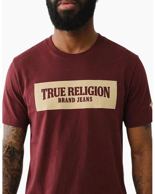 True Religion Red 700165 T Shirts Cotton Tee for men