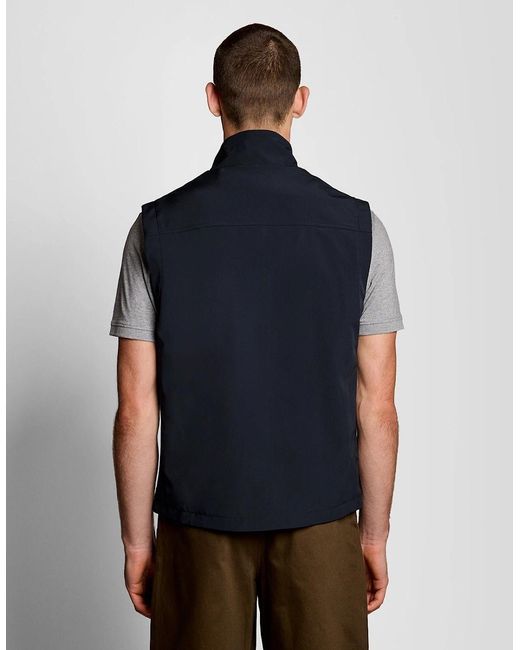 Lyle & Scott Blue Mesh-Back Softshell Gilet for men