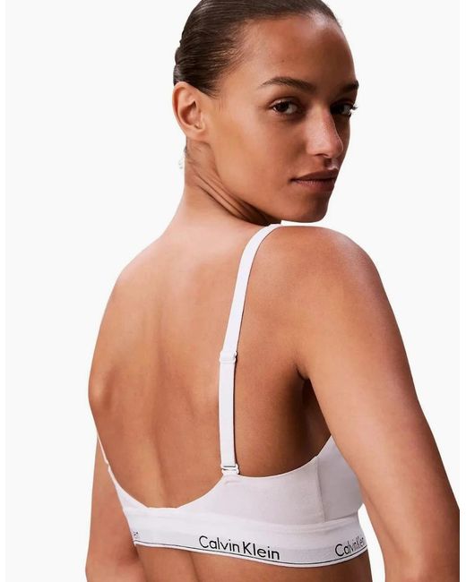Calvin Klein White Icon Cotton Modal Lightly Lined Bralette