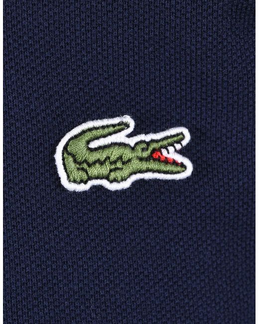 Lacoste Blue Short Sleeved Ribbed Collar Polo for men