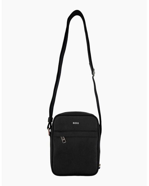 Boss Black Zair Ns Zip Logo Detail Reporter Bag 001 for men