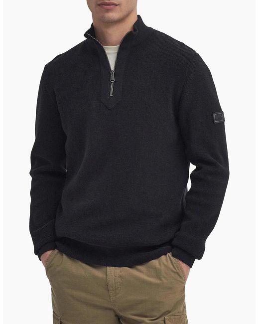 Barbour Blue Crawley Half-Zip Knit for men