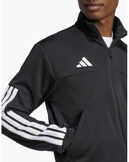 Adidas Black Tiro High Neck Long Sleeve Athletic Top for men