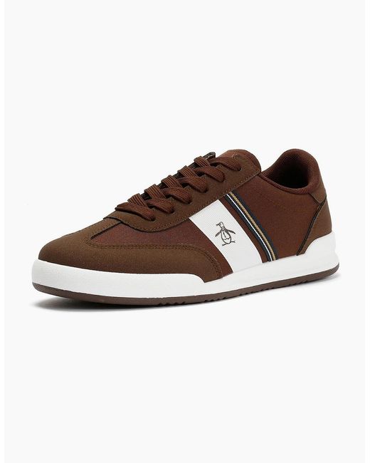 Original Penguin Brown Penguin Gaz Chocolate Trainers for men