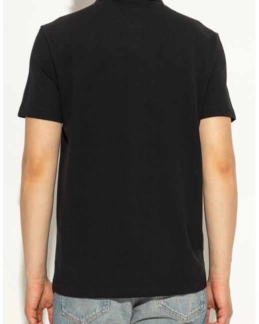 Versace Black Medusa Embroidery Piquet Polo for men