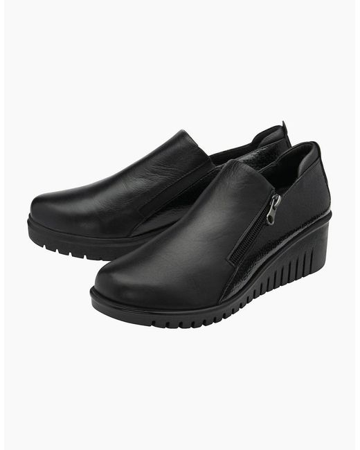 Lotus Black Altan Low Wedge Shoes