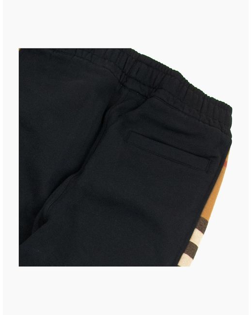 Burberry Blue Check Panel Cotton Jogging Pants for men