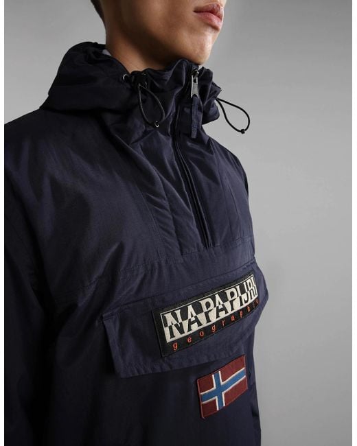 Napapijri Blue Rainforest Winter 3 Hooded Anorak for men