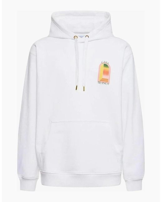 Casablanca White Gradient Arch Logo Hoodie for men