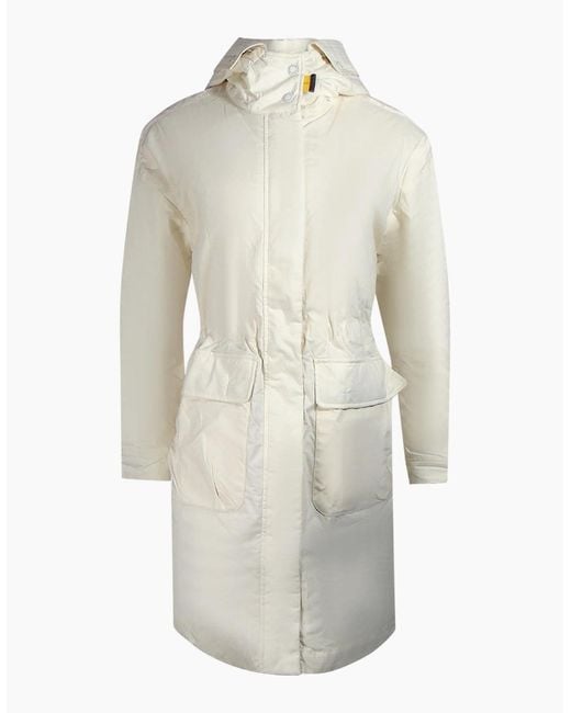 Parajumpers White Eulalia Moonbeam Hooded Padded Long Jacket