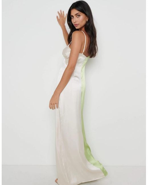 Pretty Lavish Green Esmee Contrast Slip Dress