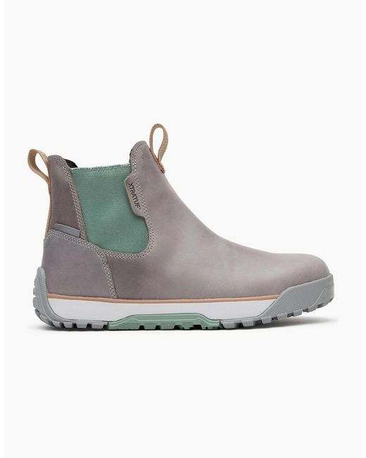 XtraTuf Gray Ankle Deck Leather Leather /Iceberg Wellington Boots