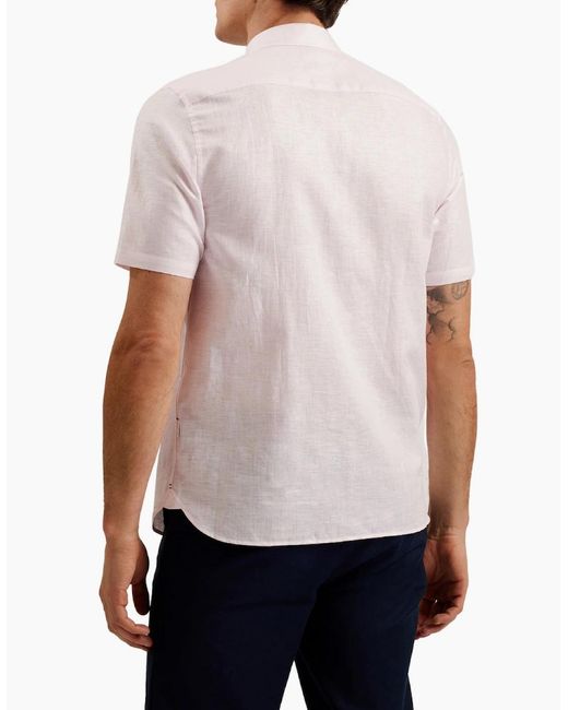 Ted Baker Pink Palomas Linen Shirt for men