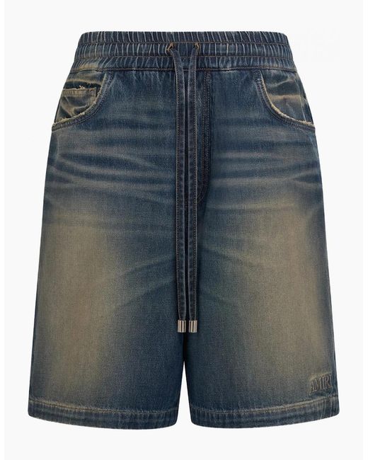 Amiri Blue Drawstring Denim Shorts for men