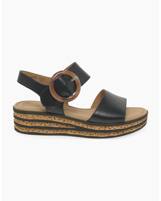 Gabor Black Andre Sandals