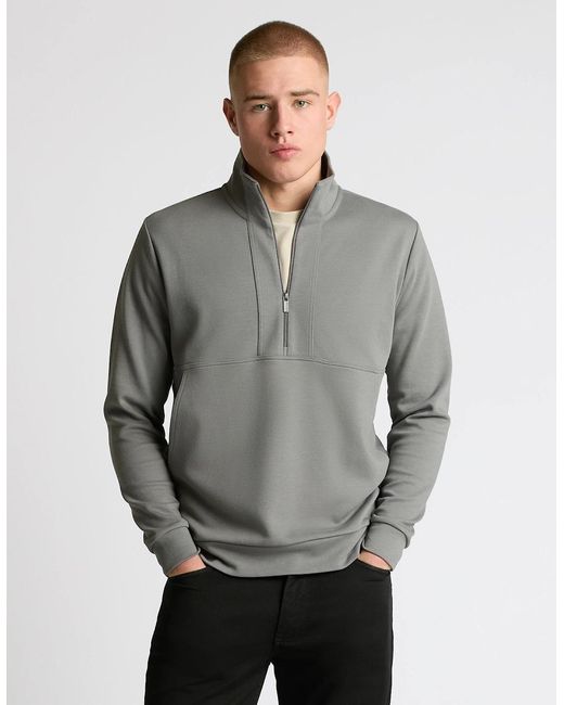 Remus Uomo Gray Half-Zip Jersey Sweatshirt for men