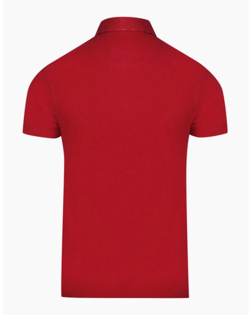 Aquascutum Red Aldis Crest Chest Logo Polo Shirt for men