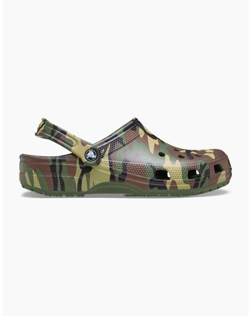CROCSTM Green Classic Camouflage Eva Army Clogs for men