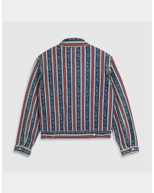 Levi's Blue Levi's Vertical Stripe Patterned Denim Jacket for men