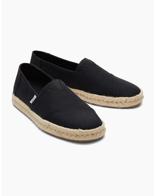 TOMS Black Alpargata Rope 2.0 Slip On Shoes for men