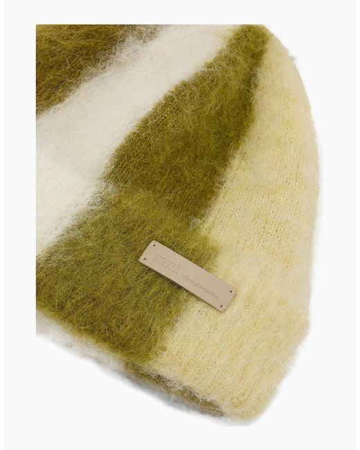 AMI Green Striped Beanie