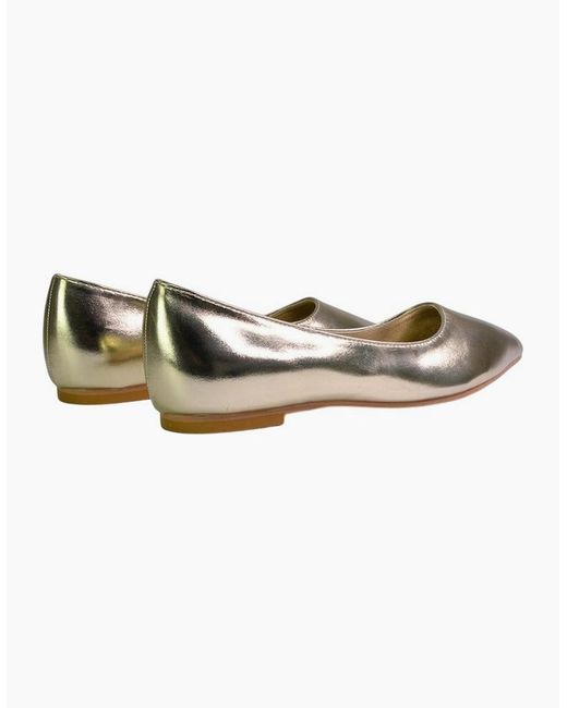 XY London Metallic Ladies Bubbles Pointed Flat Ballerina Flats
