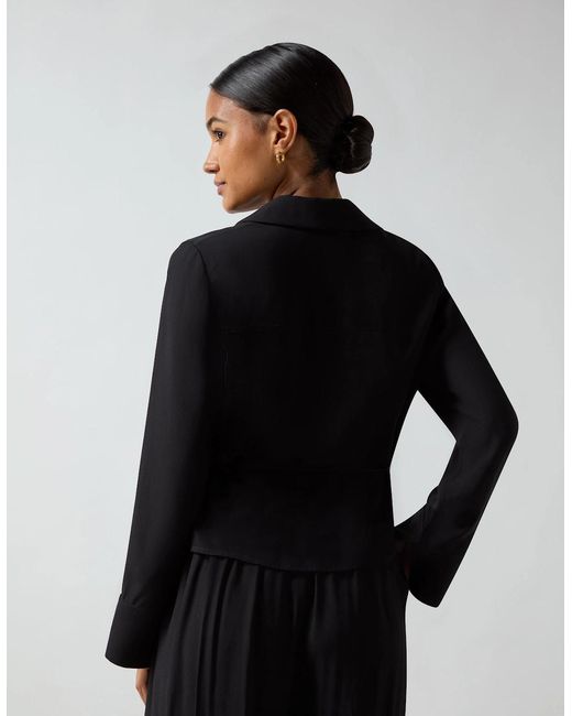 Ro&zo Black Crepe Wide Leg Trouser