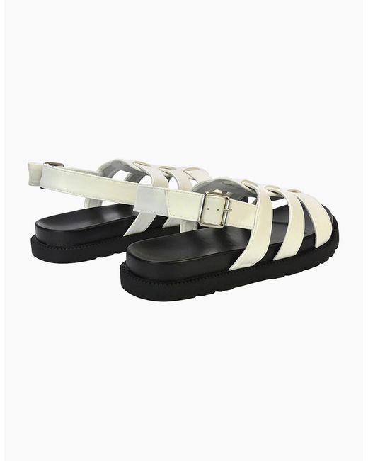 XY London White Ladies Strappy Platform Sandals