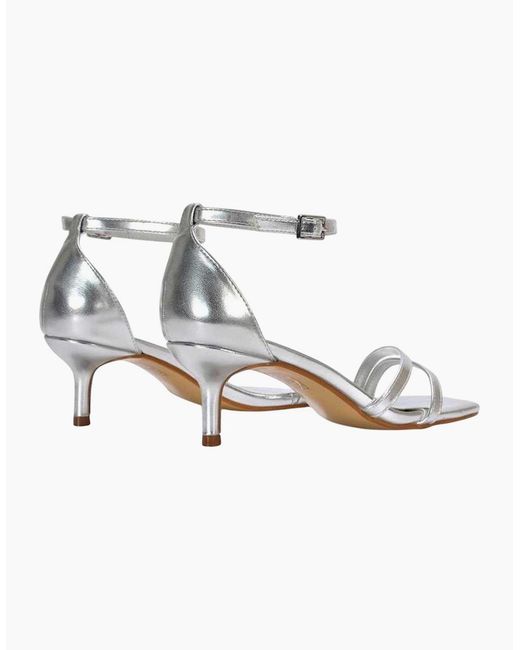 XY London Ladies Lea Metallic Open Toe Low Kitten Heel Sandals