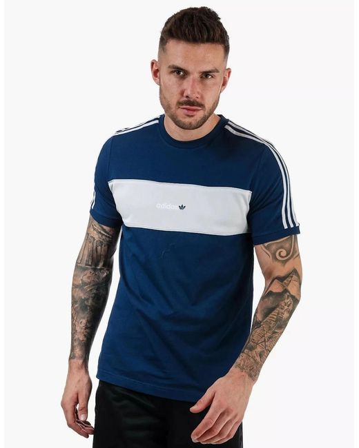 Adidas Blue Originals Hamburg T-Shirt Crew Neck for men