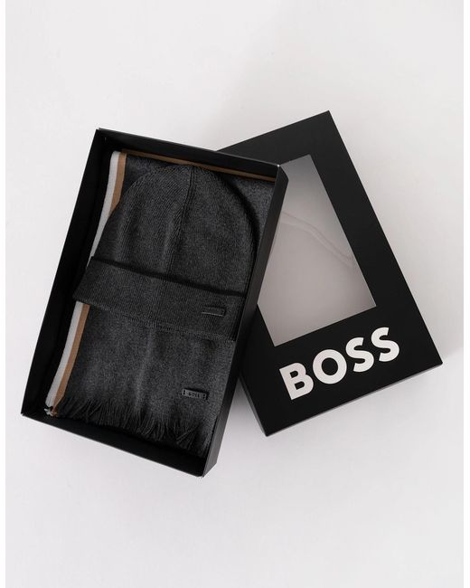 Boss Black Boss Henzo Hat & Scarf Gift Set for men
