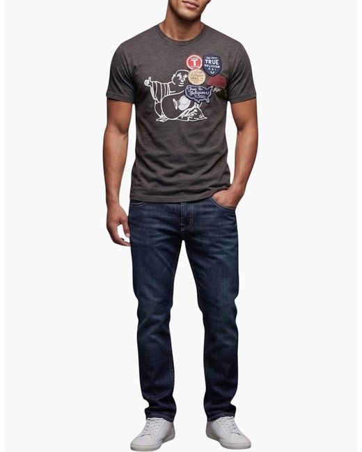 True Religion Black 109553 T Shirts for men