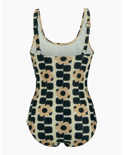 Regatta Green Ladies Orla Kiely Giant Square Flower One Piece Swimsuit