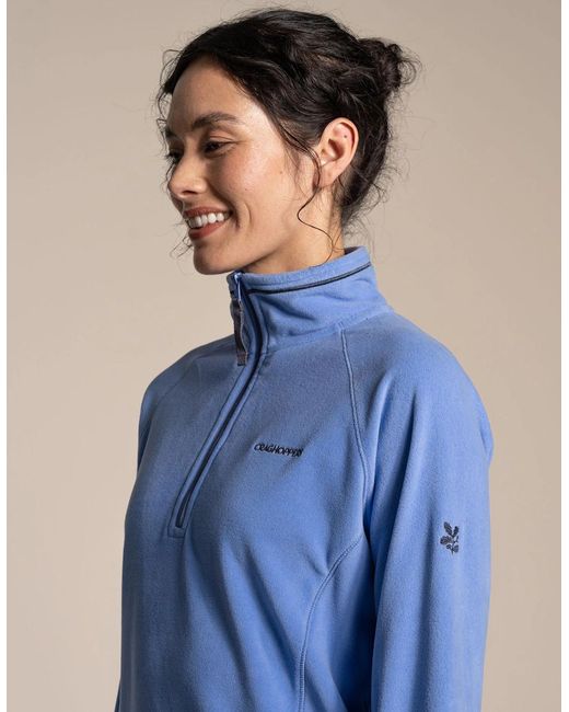 Craghoppers Blue Ladies Nation Trust Miska Half Zip Fleece Top