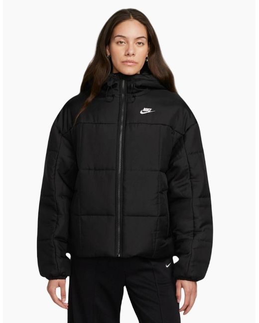 Nike Black Plain Quilted Puffer Jacket