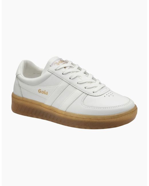 Gola White Grandslam Leather Casual Trainers