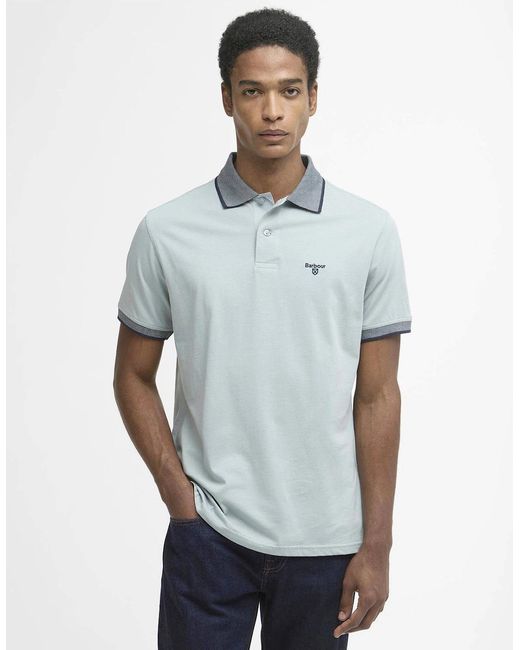 Barbour Blue Cornsay Pique Collar Polo Shirt for men