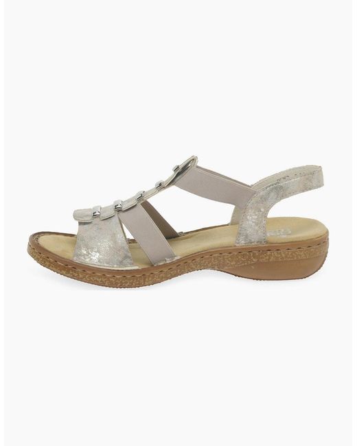 Rieker Metallic Trim Sling Back Sandals