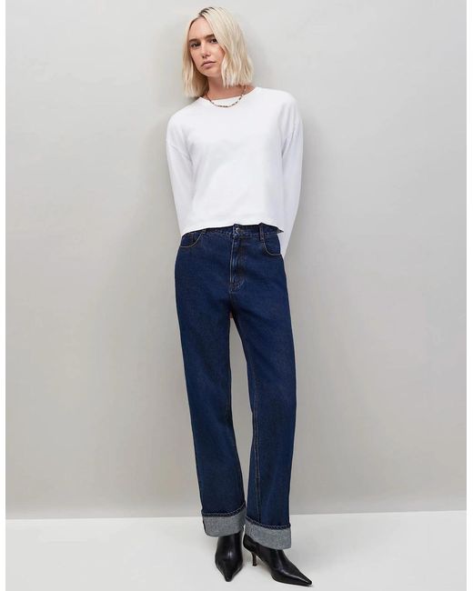 Ro&zo Blue Denim Turn Up Hem Jeans