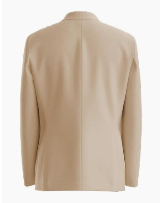 Boss Natural Solid Patterned Notch Collared Blazer for men