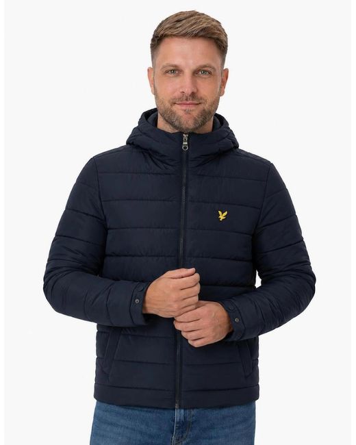 Lyle & Scott Blue Lyle & Scott Hooded Quilted Jacket Dark for men