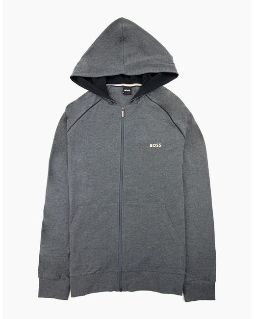 Boss Gray Mix & Match Logo Zip Up Jacket Dark 010 for men