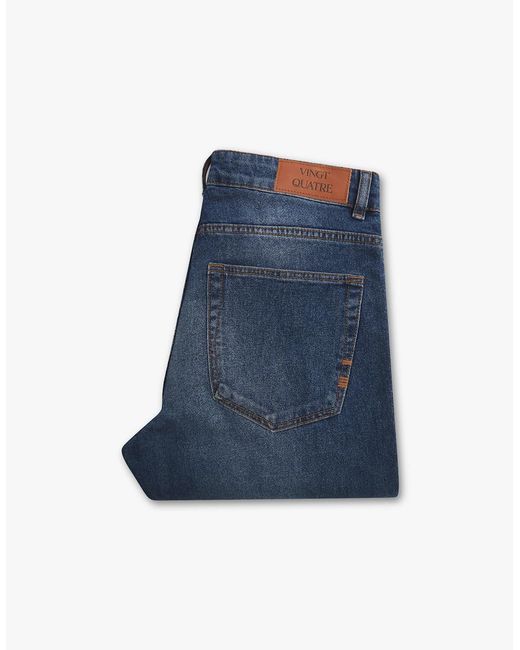 Vingt Quatre Denim Blue Vingt Quatre Straight Fit Mid Jeans
