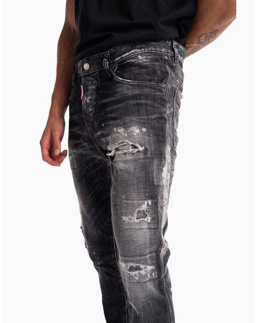 DSquared² Blue Rocky Mountains Wash Skater Jeans for men