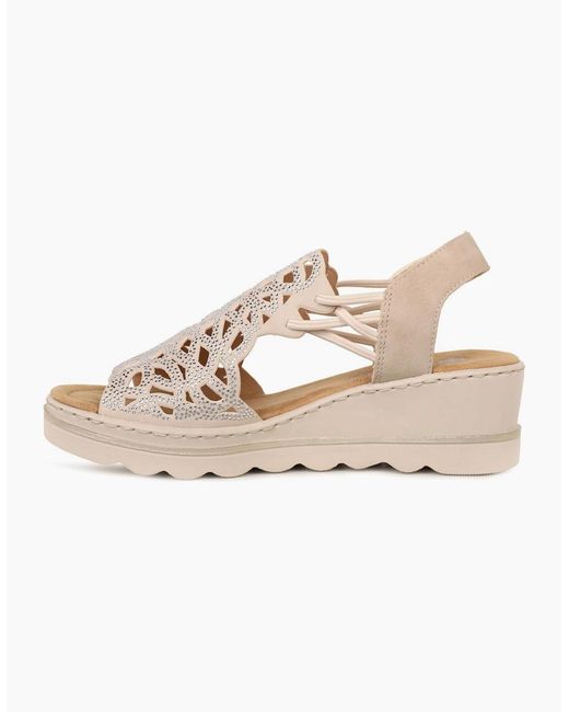 Rieker Natural Honduras Wedge Heel Sandals