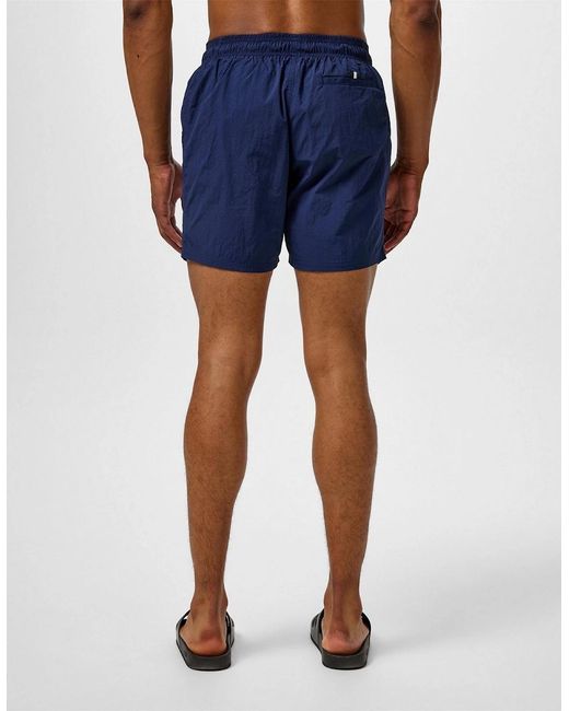 Boss White Octopus Swim Shorts With Bold Branding for men