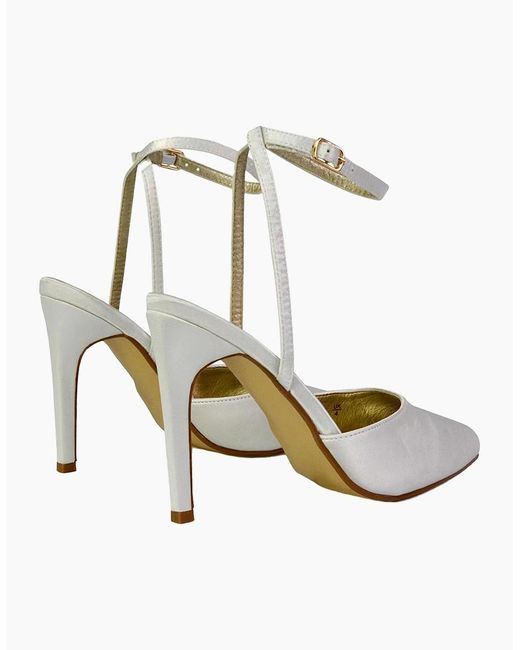 XY London White Ladies Liliane Pointed Stiletto Heel High Heels