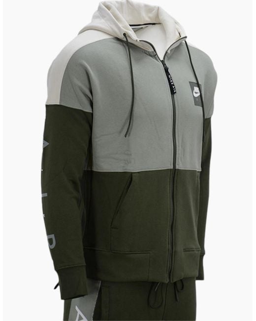 Nike Gray Air Full Tracksuits Full Zip Fleece Hoodie Jogger Gym Sportswear for men