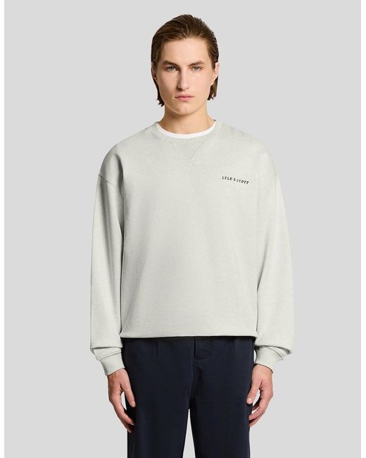 Lyle & Scott White Heavyweight Script Sweatshirt for men