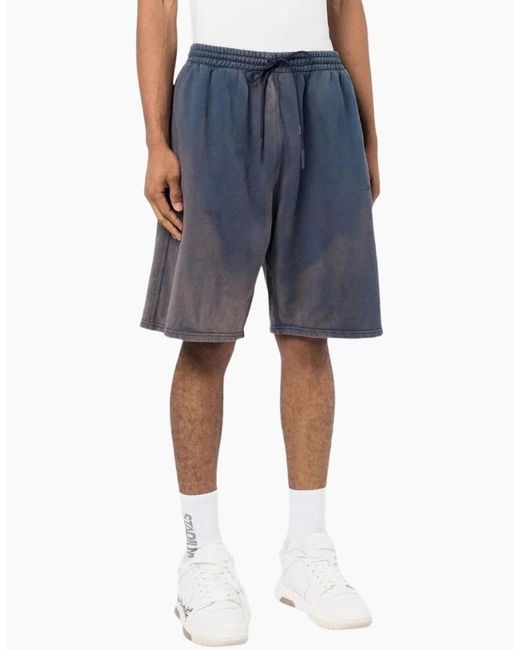 Off-White c/o Virgil Abloh Blue Diag Tab Vintage Skate Sweatshorts Outerspace for men